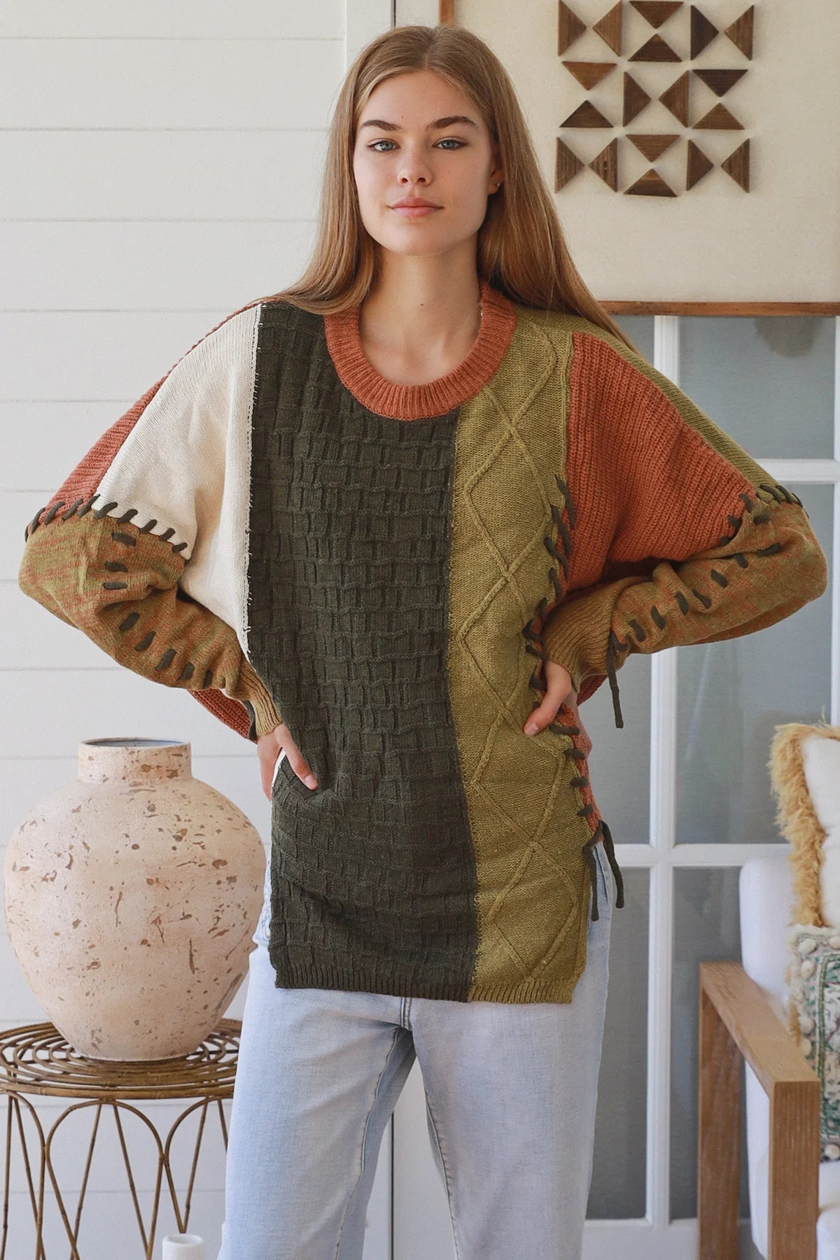 #Lucy Chunky Stitch Baggy Jumper