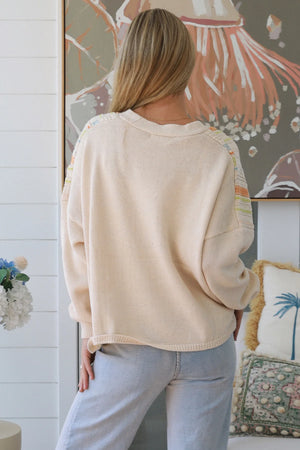 Multi-colour Panel Button Up Cardigan