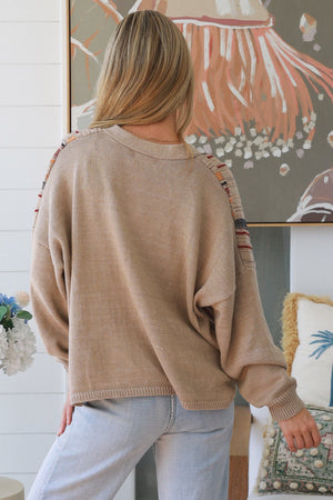 Multi-colour Panel Button Up Cardigan