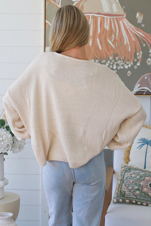 #Panel Stitched Round Neck Knit Jumper