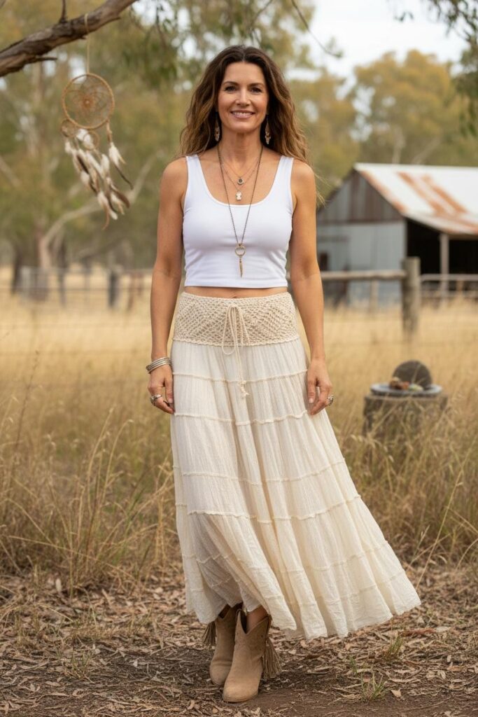 Crochet Yoke Tier Skirt