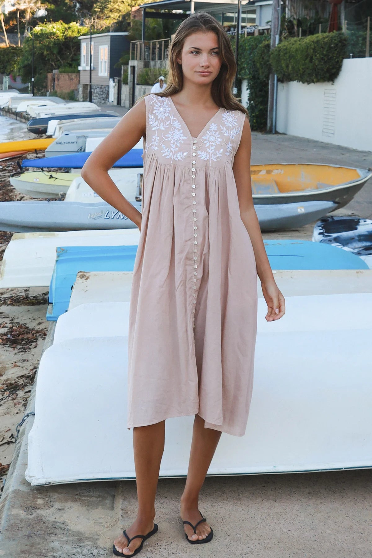 Laura-May Embroided Midi Dress