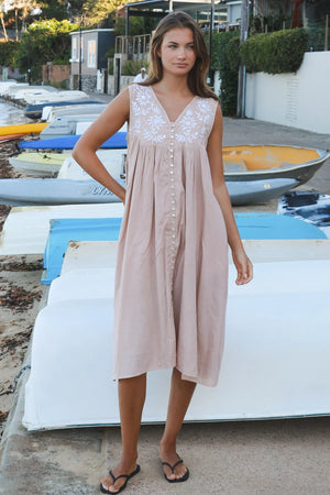 Laura-May Embroided Midi Dress