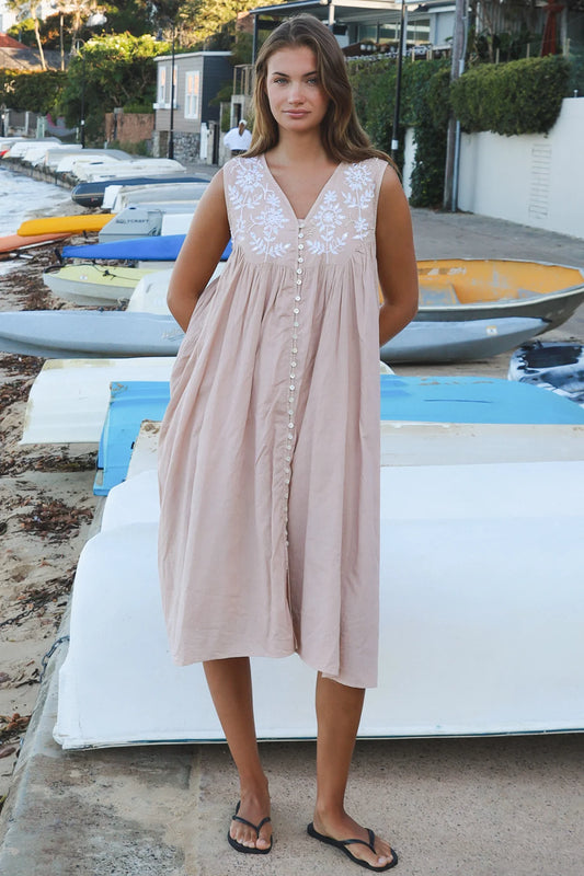 Laura-May Embroided Midi Dress