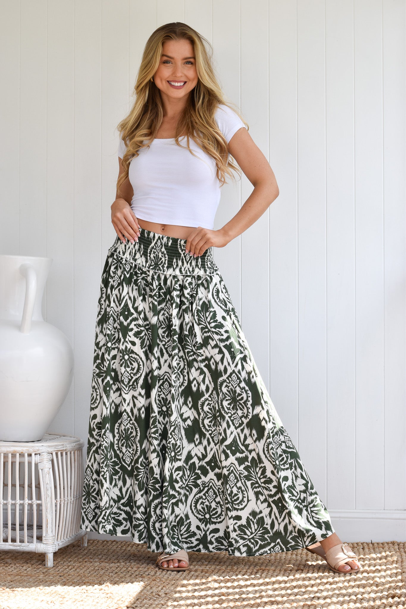 TIMARU WIDE LEG RAYON PANTS