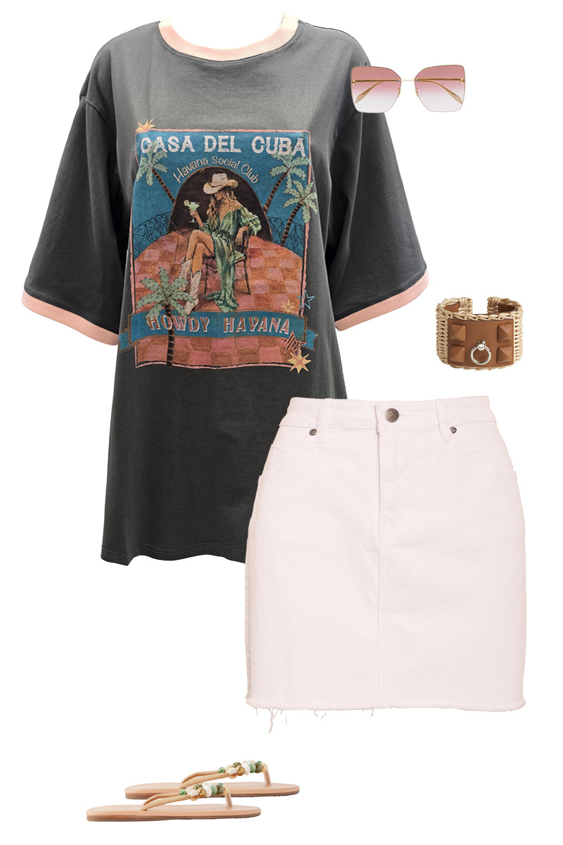 Classic Stretch Denim Mini Skirt