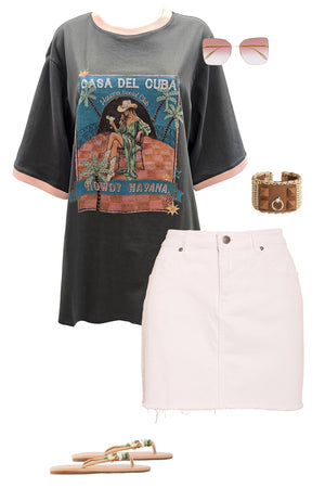 Classic Stretch Denim Mini Skirt