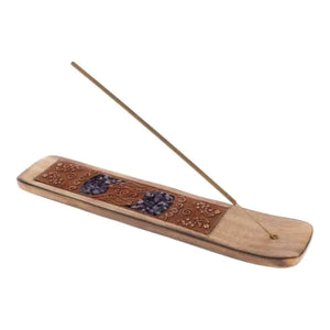 Crystal Chip Wooden Incense Holder
