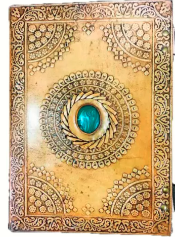 Antique Leather Journal With Stone 13cm x 18cm