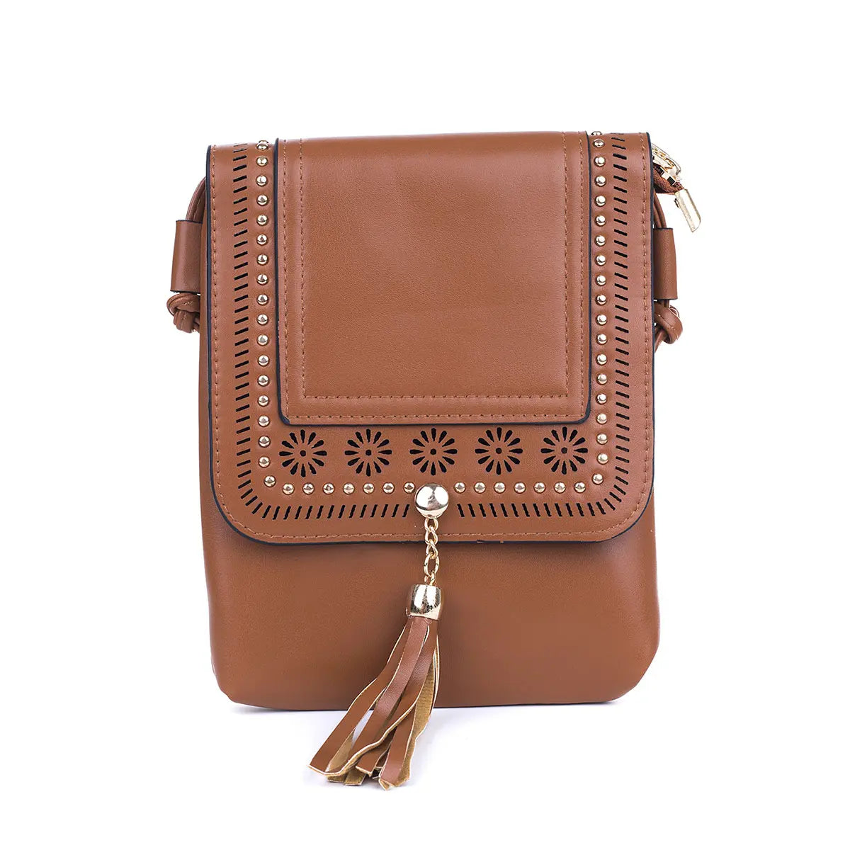 #Gold Stud & Floral Phone Crossbody Bag