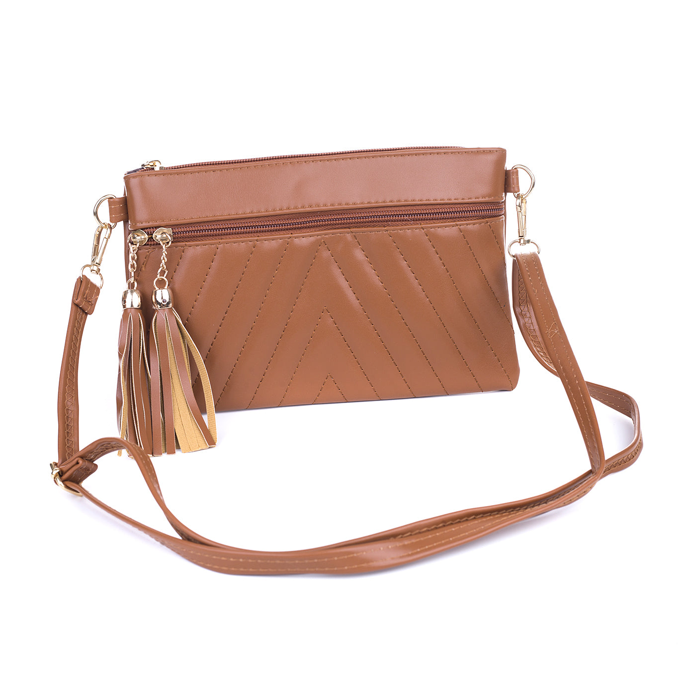 #Double Tassle Dual Pocket Bag