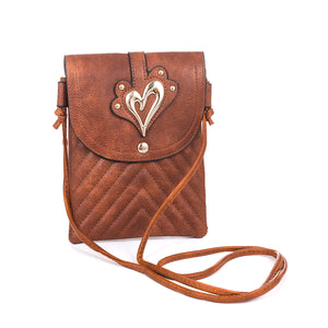 #Gold Heart Phone Crossbody Bag