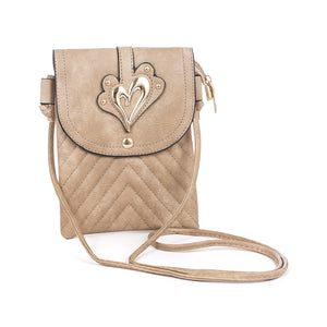 #Gold Heart Phone Crossbody Bag