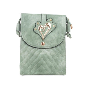 #Gold Heart Phone Crossbody Bag
