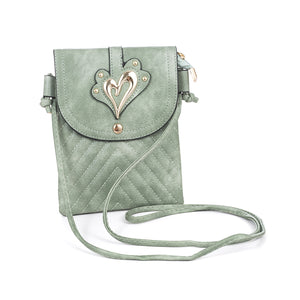 #Gold Heart Phone Crossbody Bag