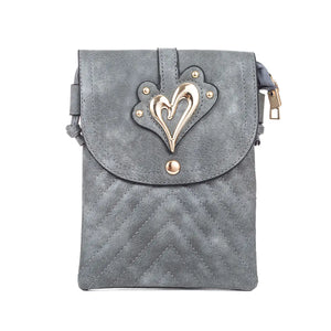 #Gold Heart Phone Crossbody Bag