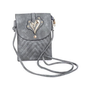 #Gold Heart Phone Crossbody Bag