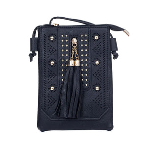 #Double Tassle Phone Crossbody Bag