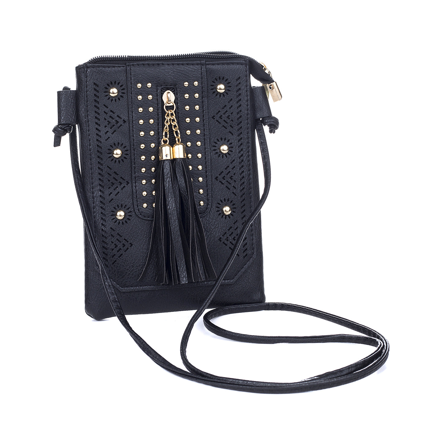 #Double Tassle Phone Crossbody Bag