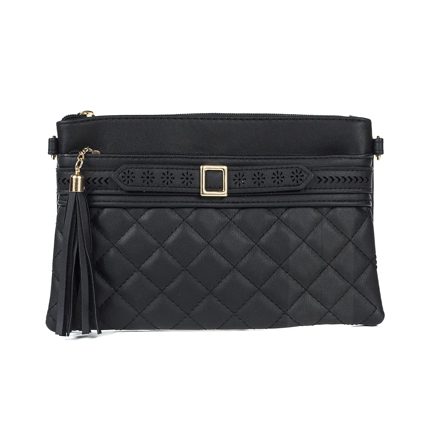 #Gold Buckle Crossbody Bag