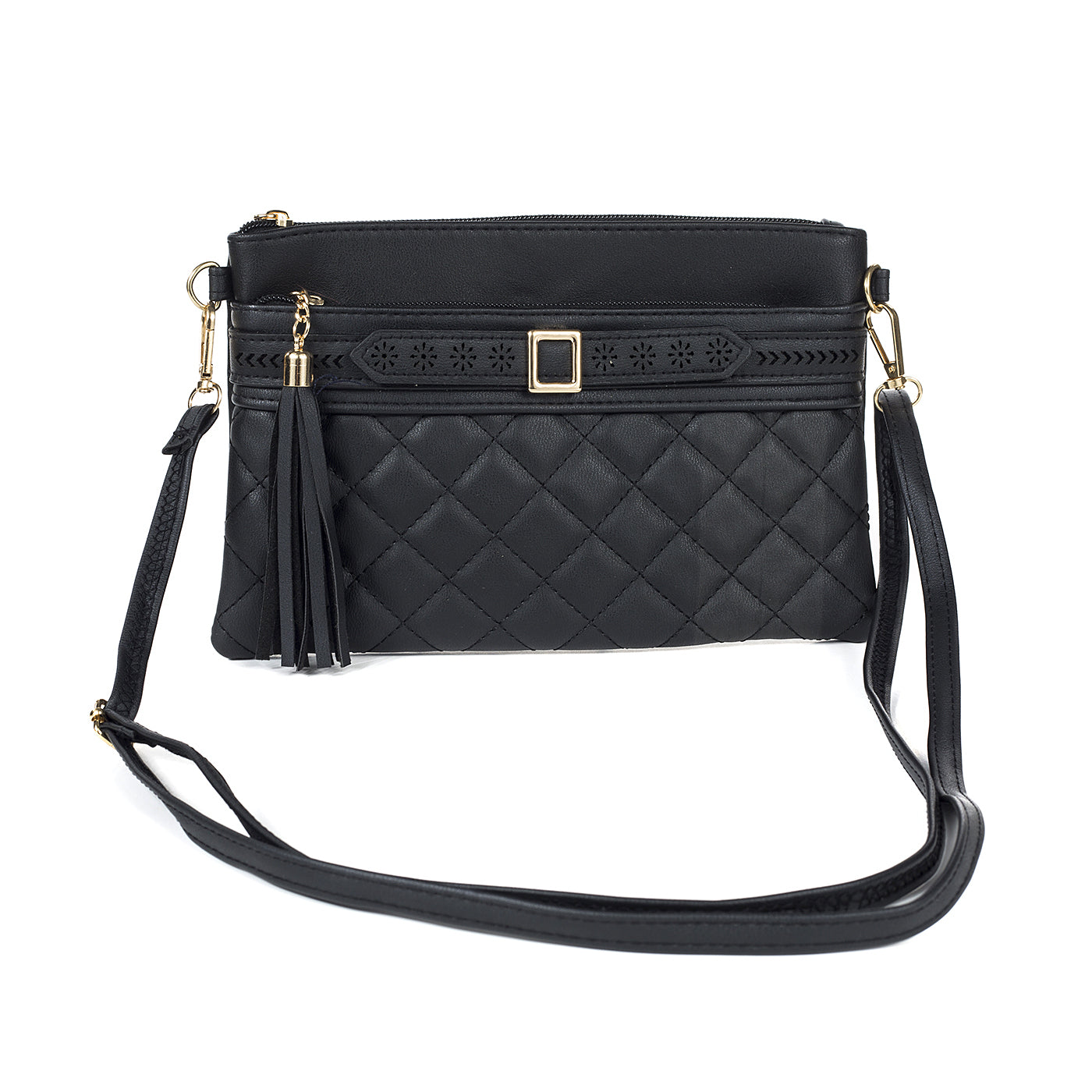 #Gold Buckle Crossbody Bag