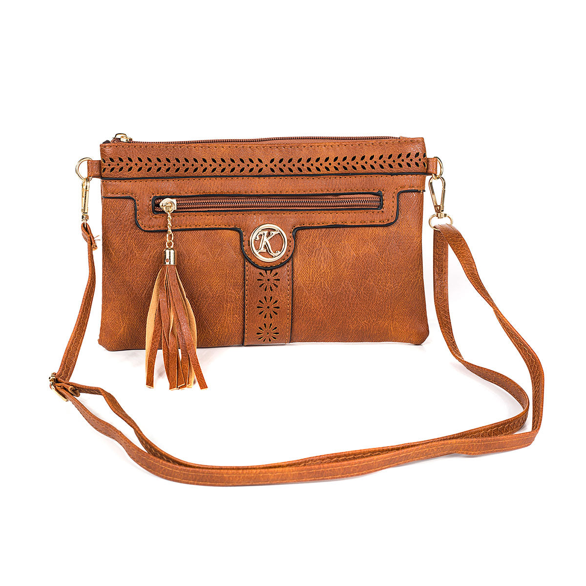 #Daisy & Gold Emblem Crossbody Bag