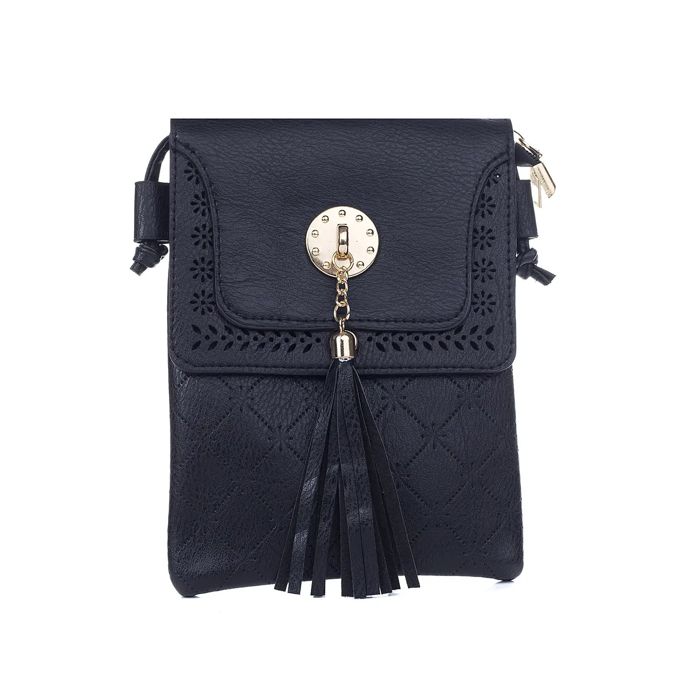 #Gold Detailed Phone Crossbody Bag