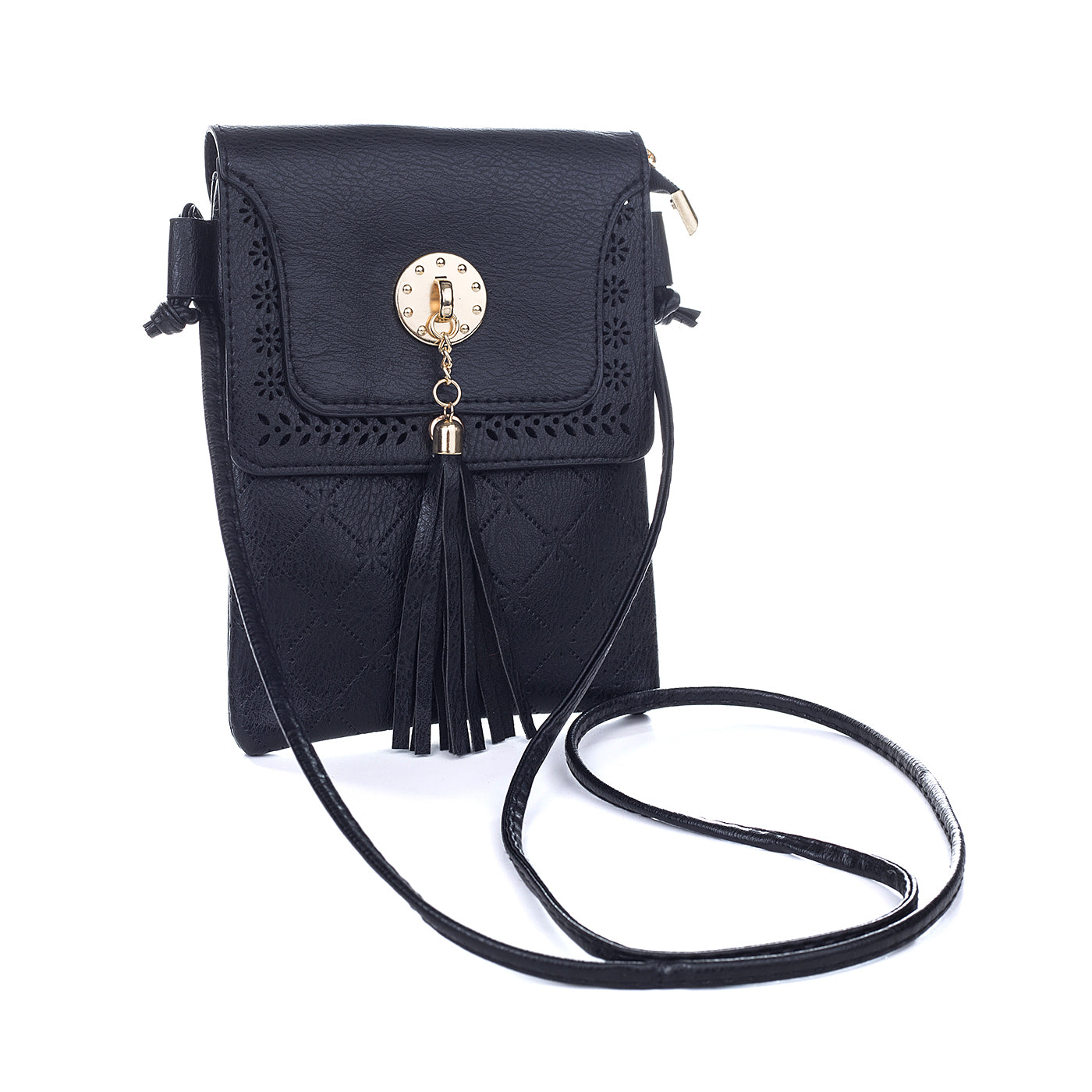 #Gold Detailed Phone Crossbody Bag