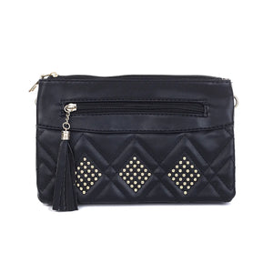 #Zip Up Pocket Bag With Gold Gem Detail