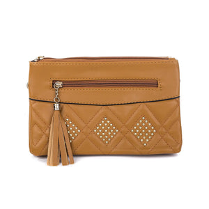 #Zip Up Pocket Bag With Gold Gem Detail