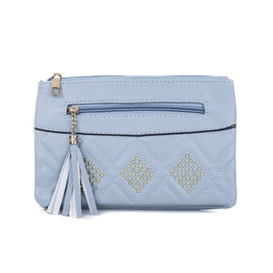 #Zip Up Pocket Bag With Gold Gem Detail