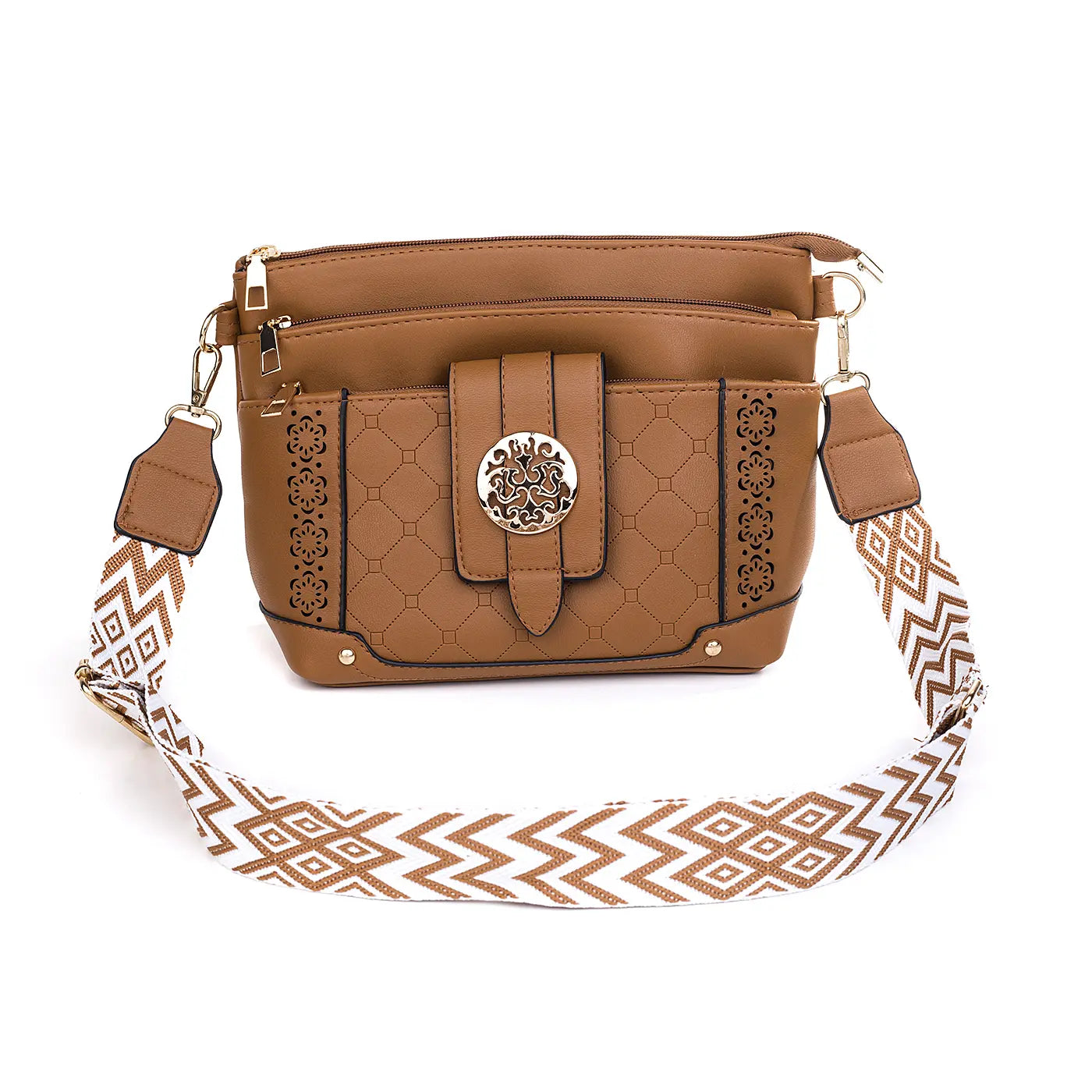 #Front Clasp Flap Crossbody Bag
