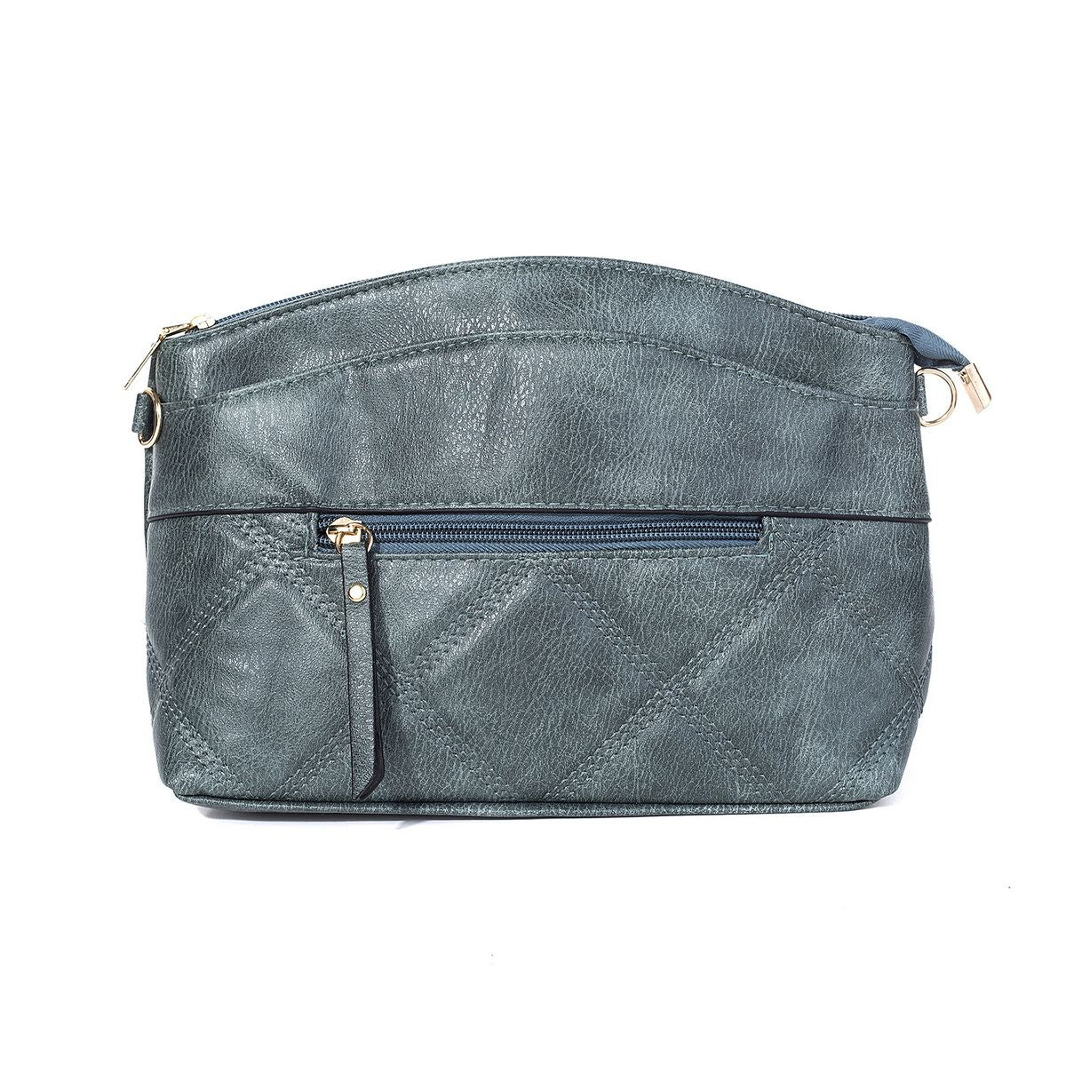 #Diamond Stitch Bag With Floral Strap