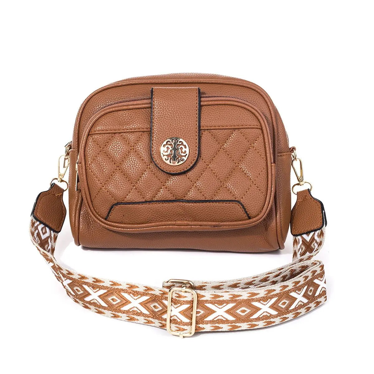 #Medium Argyle Design Crossbody Bag
