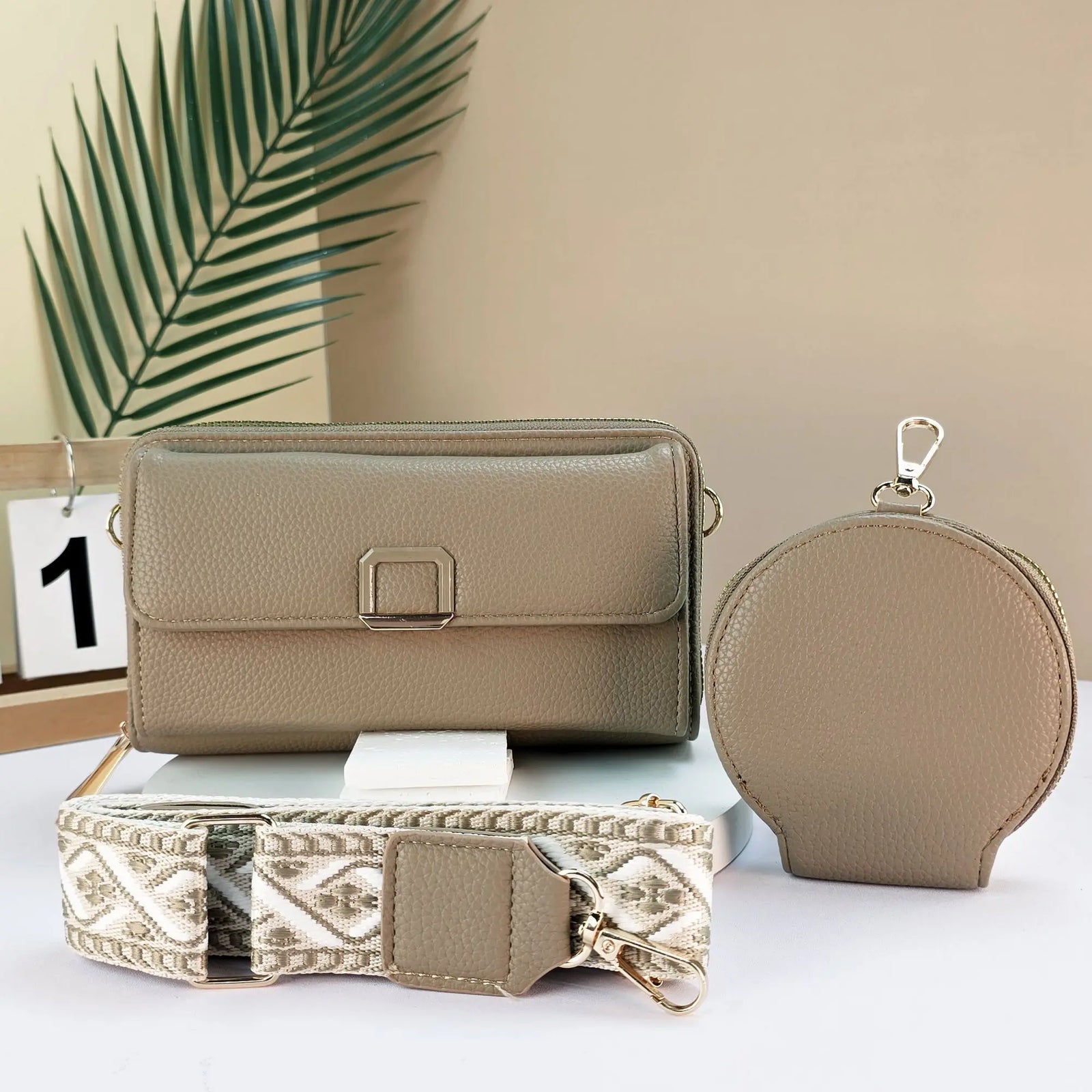 #3 Compartment Crossbody Bag With Coin Purse