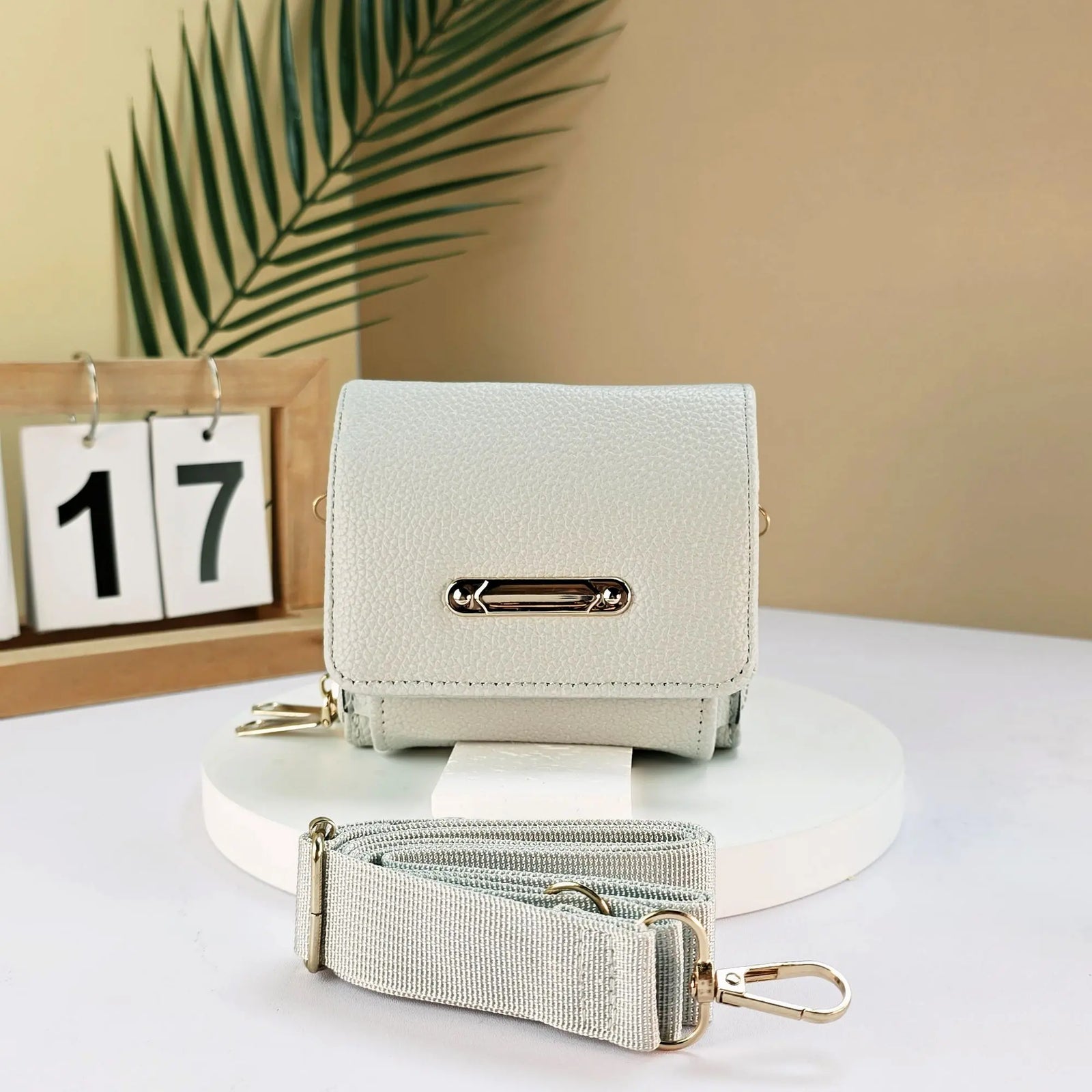 #Mini Crossbody Bag With Gold Detail