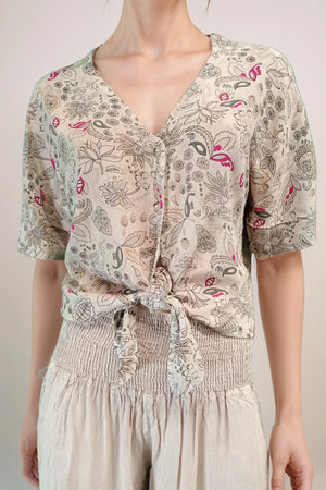 #Cottage Crepe Tie-up Top