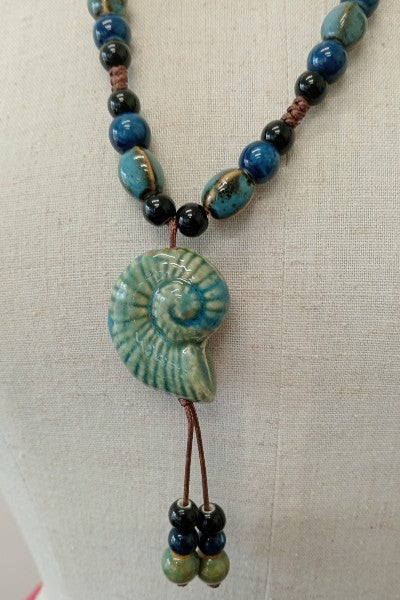 Ceramic Glazed Shell Necklace