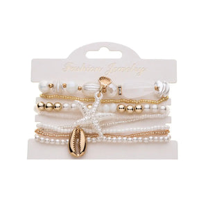 Elastic Bracelet Set - Coastal Pearl
