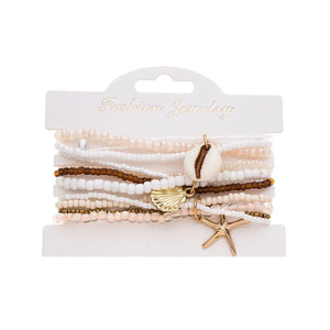 Elastic Bracelet Set - Coastal Pearl