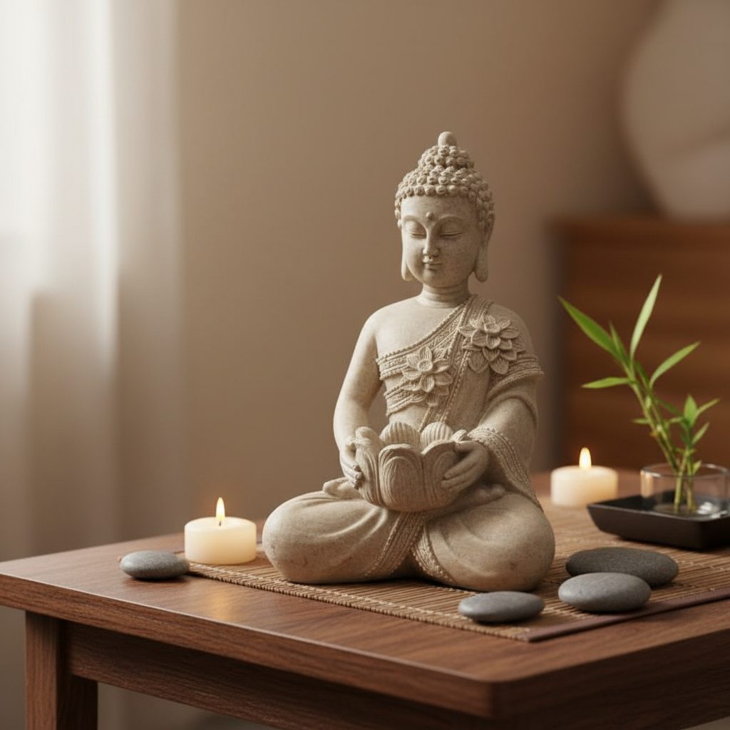 Sitting Buddha With Tealight Holder