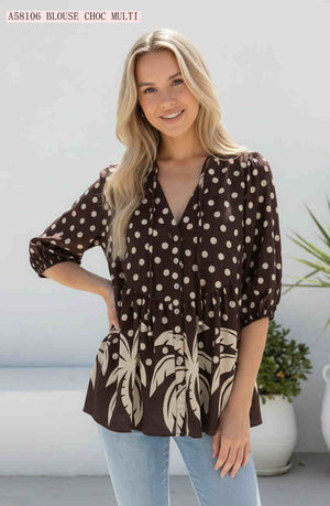 Summer Days Polka Dot Babydoll Blouse