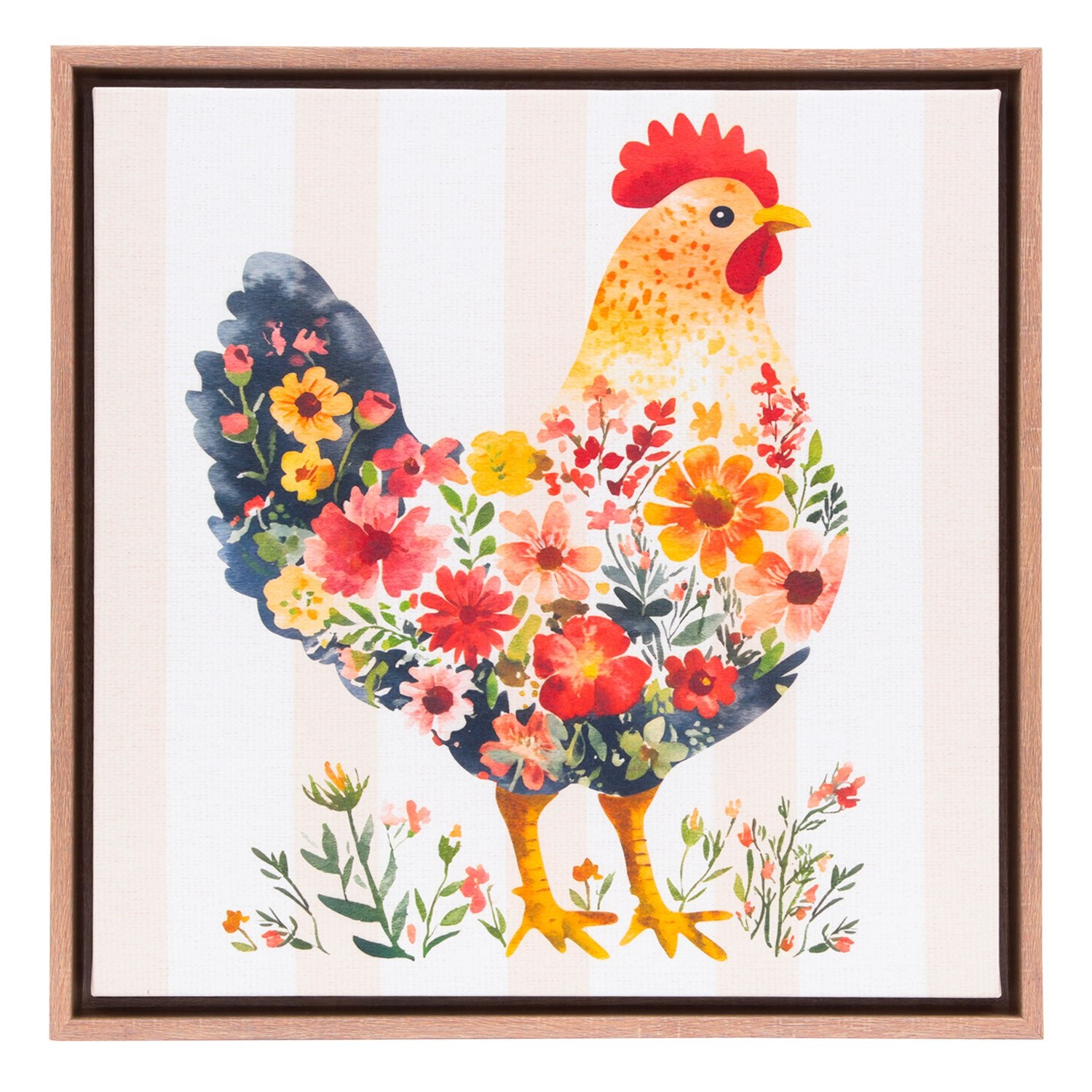 Cottage Grove Hen Framed Canvas 44x44