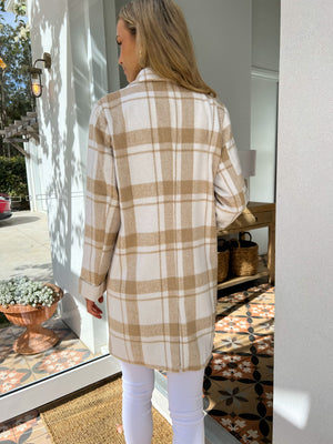 AMELIA FLEECY CHECKED COAT