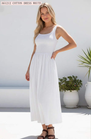 Mimi Shirred Cotton Maxi Dress