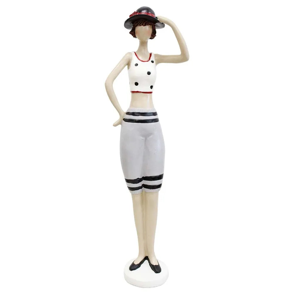 Beach Lady Holding Hat