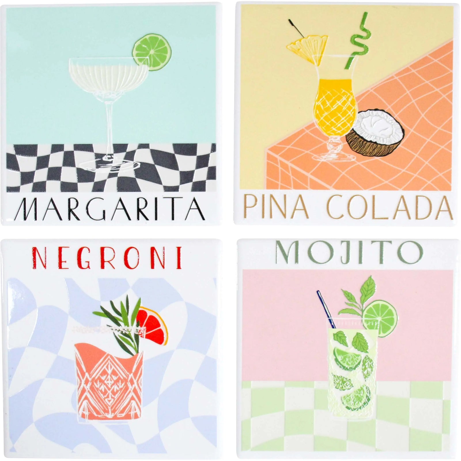 Coasters Set of 4 Cocktails