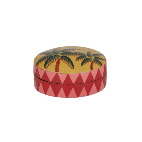 PALMY PAPER MACHE TRINKET BOX