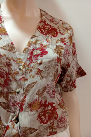 #Cottage Crepe Tie-up Top