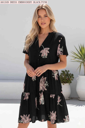 Eloise Button Down Embroidered Dress